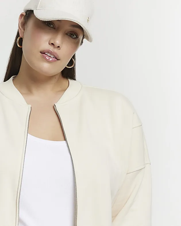 River Island Plus zip up bomber sweatshirt< Plus