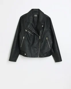 River Island Plus Faux Leather Biker Jacket< Plus