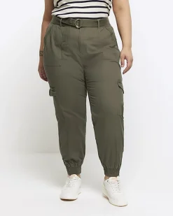 River Island Plus belted utility cargo trousers< Plus