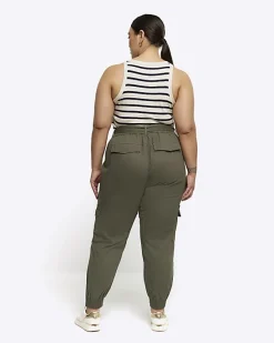 River Island Plus belted utility cargo trousers< Plus