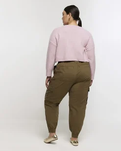 River Island Plus zip cuffed cargo trousers< Plus
