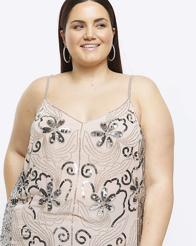 River Island Plus embellished floral cami top< Plus