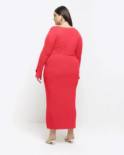 River Island Plus knit rib jumper maxi dress< Plus