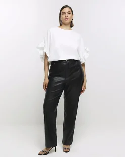 River Island Plus frill sleeve t-shirt< Plus