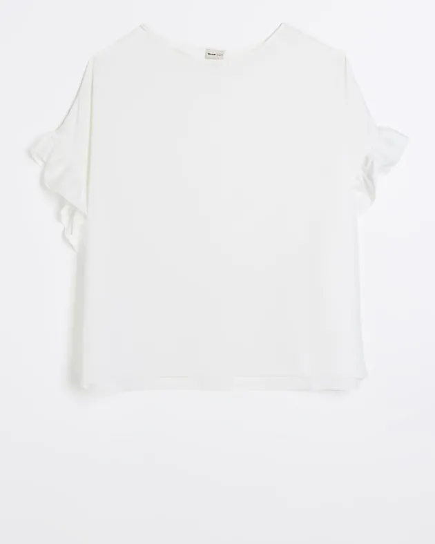 River Island Plus frill sleeve t-shirt< Plus