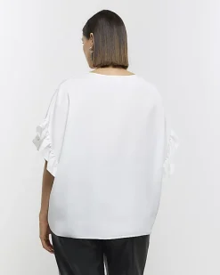 River Island Plus frill sleeve t-shirt< Plus