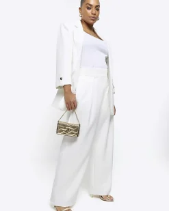 River Island Plus pleated wide leg trousers< Plus