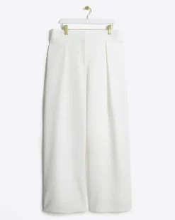 River Island Plus pleated wide leg trousers< Plus