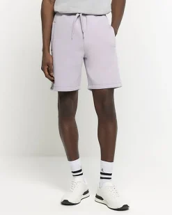 River Island regular fit rib panel shorts< Tracksuits