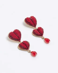 River Island beaded heart drop earrings< Jewellery