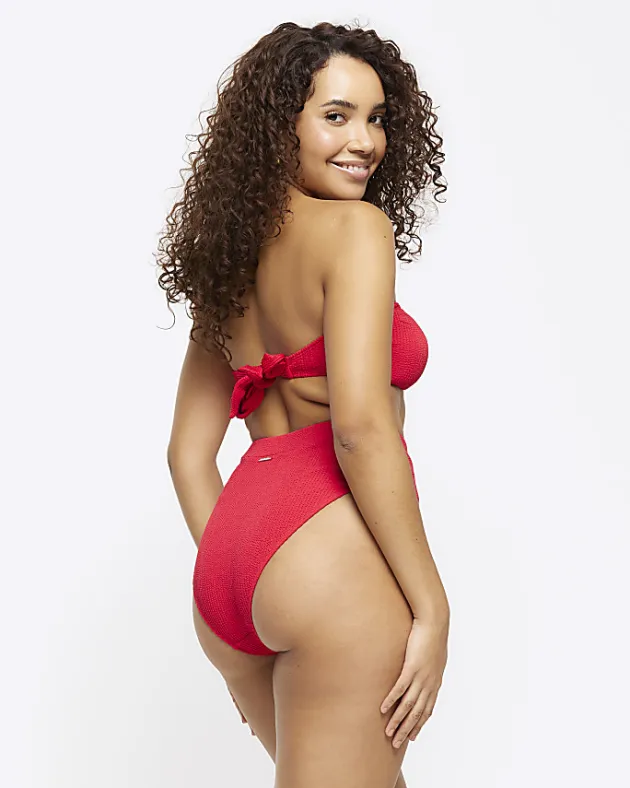 River Island crinkle bandeau bikini top< Swimwear & Beachwear