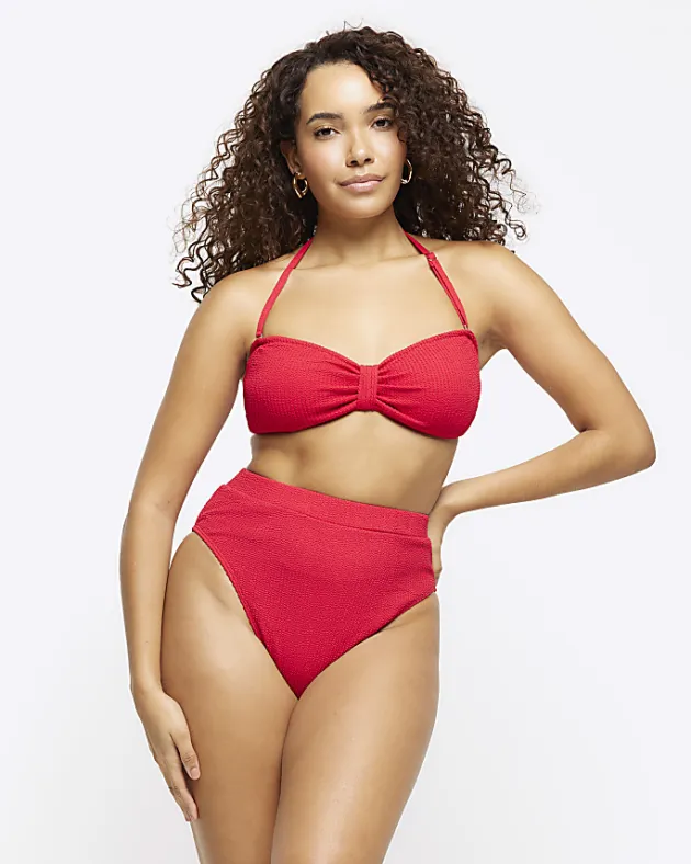 River Island crinkle bandeau bikini top< Swimwear & Beachwear