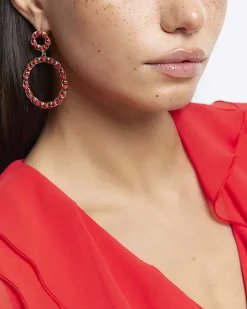 River Island open circle drop earrings< Jewellery