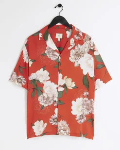 River Island regular fit floral revere shirt< Shirts