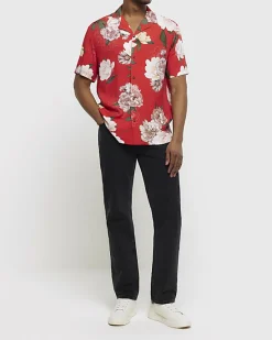 River Island regular fit floral revere shirt< Shirts