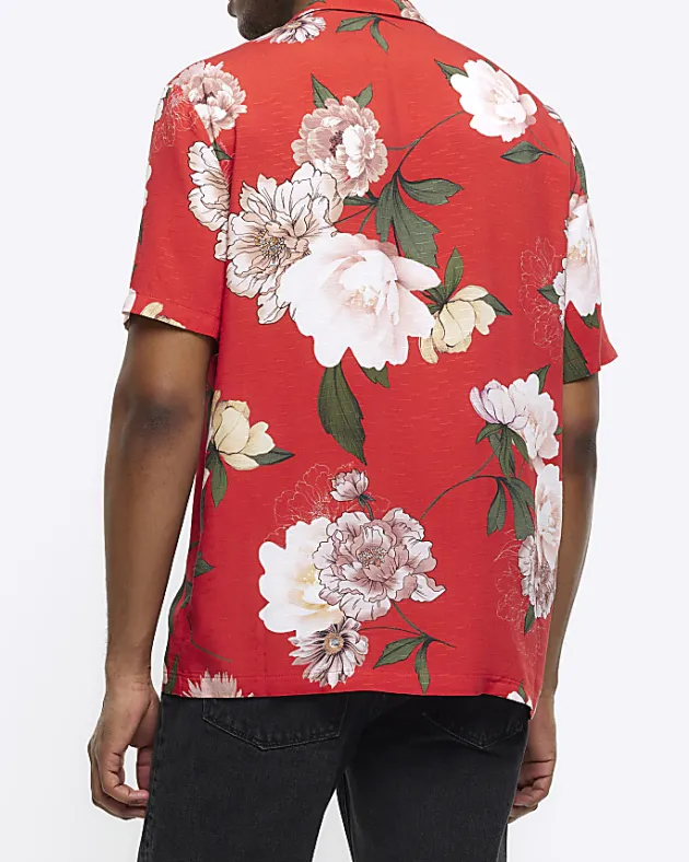 River Island regular fit floral revere shirt< Shirts