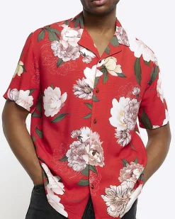 River Island regular fit floral revere shirt< Shirts