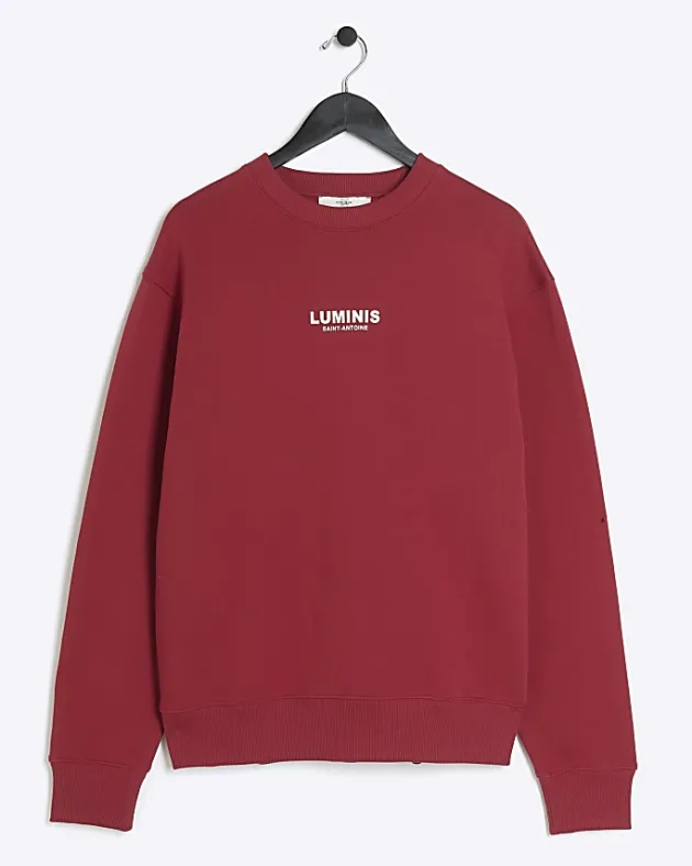 River Island regular fit graphic sweatshirt< Tracksuits