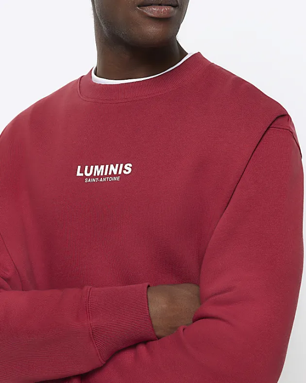 River Island regular fit graphic sweatshirt< Tracksuits