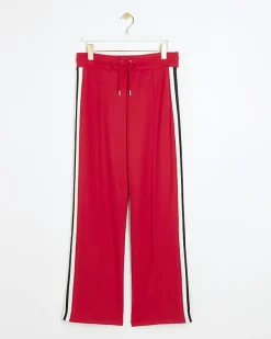 River Island side stripe wide leg joggers< Trousers