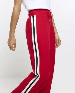 River Island side stripe wide leg joggers< Trousers