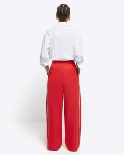 River Island side stripe wide leg trousers< Trousers