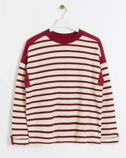 River Island stripe long sleeve sweatshirt< Loungewear