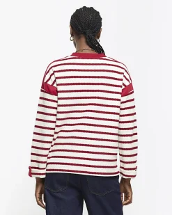 River Island stripe long sleeve sweatshirt< Loungewear
