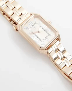 River Island Rose gold rectangle face watch< Jewellery