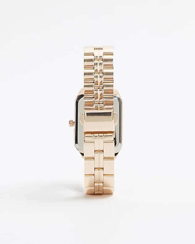 River Island Rose gold rectangle face watch< Jewellery