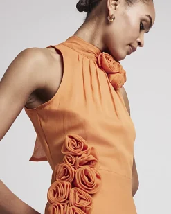 River Island Rust corsage high neck slip maxi dress< Dresses