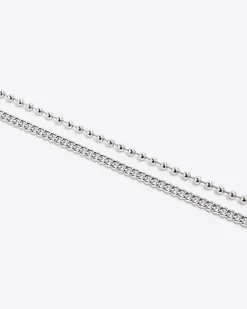 River Island Silver ball chain multirow necklace< Jewellery & Watches