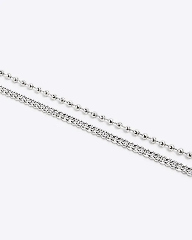 River Island Silver ball chain multirow necklace< Jewellery & Watches