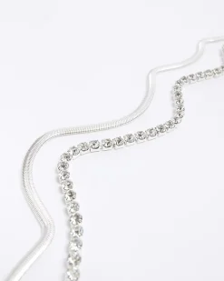 River Island Silver Chain Choker Necklace< Jewellery