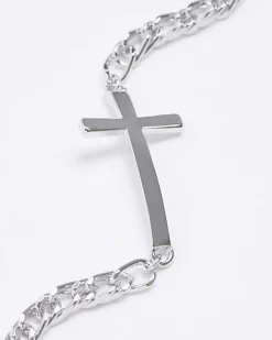 River Island Silver colour cross bracelet< Jewellery & Watches