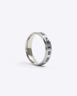 River Island Silver colour stainless steel roman ring< Jewellery & Watches