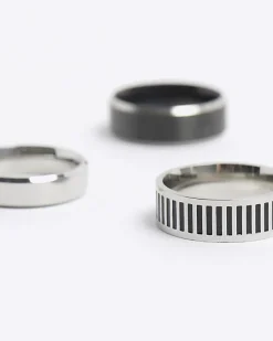River Island Silver colour stainless steel ring multipack< Jewellery & Watches