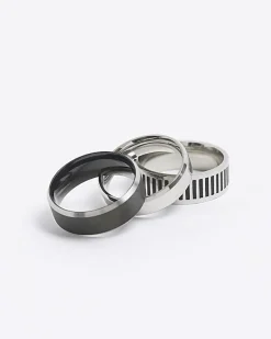 River Island Silver colour stainless steel ring multipack< Jewellery & Watches