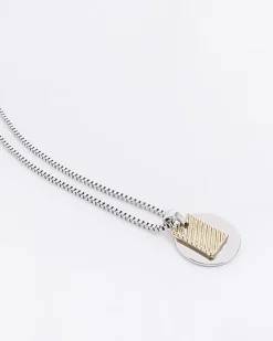 River Island Silver colour tag and disc necklace< Jewellery & Watches
