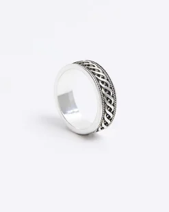 River Island Silver colour twist ring< Jewellery & Watches