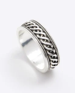 River Island Silver colour twist ring< Jewellery & Watches
