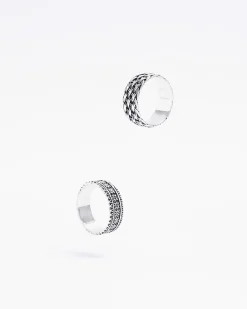 River Island Silver colour weave rings multipack< Jewellery & Watches