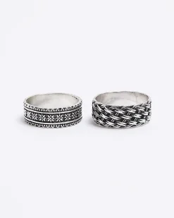 River Island Silver colour weave rings multipack< Jewellery & Watches