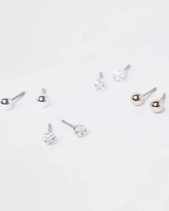 River Island Silver diamante earrings multipack< Jewellery
