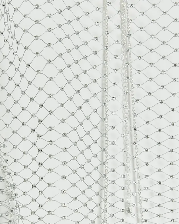 River Island Silver Diamante Net Body Chain< Jewellery