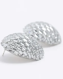 River Island Silver diamante stud earrings< Jewellery