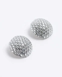River Island Silver diamante stud earrings< Jewellery