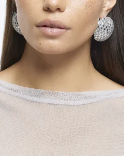 River Island Silver diamante stud earrings< Jewellery