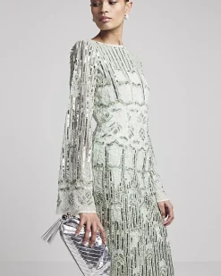 River Island Silver embossed weave clutch bag< Bags, Purses & Luggage