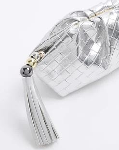 River Island Silver embossed weave clutch bag< Bags, Purses & Luggage